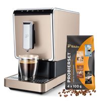 Tchibo Kaffeevollautomat Esperto Caffè für Caffè Crema und Espresso, Metallic Sand - INKLUSIVE Kaffeeprobierset GRATIS