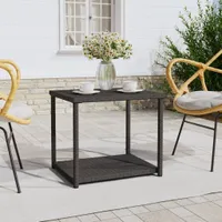 vidaXL Bočný stolík čierny 55x45x49 cm Poly ratan
