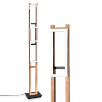 Spartimento »Spartimento« moderne Stehlampe aus Metall/Holz in Schwarz/Natur/Weiß