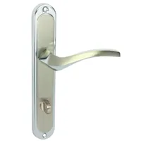 DOMINO Türgriff 78 Drückergarnitur WC - Badezimmer Set | Links & Rechts Türbeschlag für WC/Badezimmertüren | L-Form | Aluminium |Silber | ENIGMA M6/M9