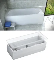 BADLAND Badewanne Rechteck Bona 160x70 mit Ablaufgarnitur, Füßen und Wannenträger GRATIS