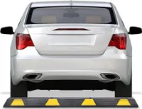 TWOLIIN Szlaban parkingowy oznakowanie parkingu 183x15x11cm - gumowy szlaban parkingowy ochrona przed kolizją z paskami odblaskowymi gumowy ogranicznik kół do parkingów garażowych - czarno-żółty