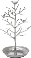 Vögel Schmuckständer Kettenständer Baum Armbandständer Schmuckhalter Ohrringhalter Metall Schmuckaufbewahrung Schmuckbaum Damen (Silber)