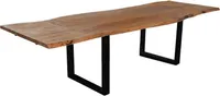 SAM® Esstisch Baumkante Akazie stone 180 (280) x 90 mit Ansteckplatten BARCELONA