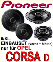 Lautsprecher - Pioneer Komplettset für vorne & hinten für Opel Corsa D - justSOUND
