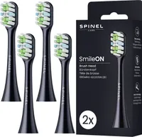 SpinelCare SmileON Ersatzzahnbürstenaufsätze Schwarz, 4 Stück