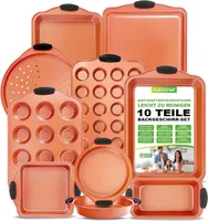 NutriChef 10-Teiliges Backformen Set – Backing Set – Backform Set inkl. Kuchenform, Backblech, Brotbackform, Muffinform, Muffinblech, Springform