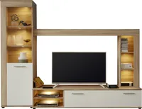 trendteam Wohnen Wohnwand Logo Eiche Sägerau hell 240 x 185 x 41 cm