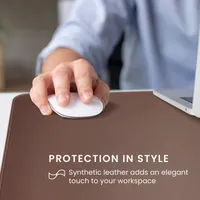 kwmobile Kunstleder Schreibtischunterlage 80 x 40 cm - Schreibtisch Unterlage Mauspad groß - Schreibunterlage rutschfest für Home Office Büro