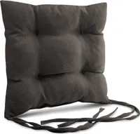 Mg Design polštář na židli 40x40 cm grafit - polštář na židli s popruhy, prošívaný polštář, polštář na podlahu - polštář na zahradní židli, pro vnitřní i venkovní použití