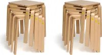 10x Erzi Hocker 30 aus Formholz - stapelbar