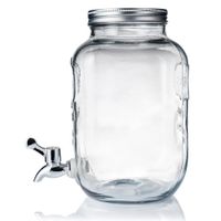 ORION Getränkespender Glas Zapfhahnflasche mit Zapfhahn Gläser Trinkgläser 10 L