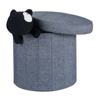 relaxdays Sitzhocker mit Stauraum Größe L rund