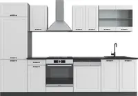 Vicco Küchenzeile R-Line, 300 cm ohne Arbeitsplatte, Weiß Landhaus/Anthrazit