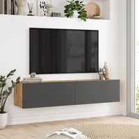 Fernsehtisch 'Lapinlahti' 140 x 31,5 x 29,5 cm Eiche rustikal / Anthrazit