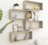 vidaXL Würfelregale 4 Stk. Sonoma-Eiche 60x15x23 cm Holzwerkstoff