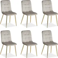 Homestyle4u Polsterstuhl Gold 6er Set Creme Esszimmerstuhl Polstersessel Küchenstuhl