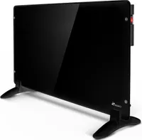 TRESKO® Elektroheizung Wandheizung Glaskonvektor Heizkörper Wand 1000 Watt / schwarz