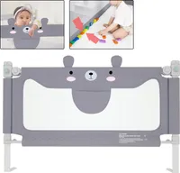 LZQ Ochrana proti vypadnutiu z postele 150 cm Bed Rail Detská posteľ Guard Nastaviteľná výška Cot Rail pre rodinnú posteľ a detskú postieľku Grey