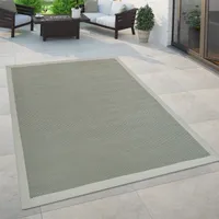 In- & Outdoor Teppich Balkon Küchenteppich Sisal Optik Einfarbig Grün Beige Grösse 120x170 cm