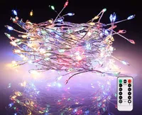 2M Bunt LED Cluster Lichterkette Weihnachtsbeleuchtung Wasserdicht Innen Außen Kupferdraht Feuerwerk Lichter, USB Fernbedienung