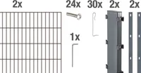 Alberts Gabionen-Komplettsets Step², Höhe 100 cm, Länge 2 m, anthrazit zum Einbetonieren