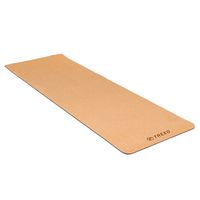 TREXO Yoga Kork TPE Yogamatte 61 x 183 cm, 6 mm dick Schwarz, für Indoor Club Pilates Stretching Gymnastik YM-C01C