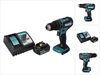 Makita DHP 485 RT1 akumulatorowa wiertarko-wkrętarka udarowa 18 V 50 Nm bezszczotkowa + 1x akumulator 5,0 Ah + ładowarka