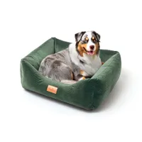 Premium Hundebett Velvet Grün XL – 103x80x24 cm | Weiches Sofa für Hunde & Katzen