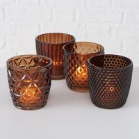 SIDCO Windlicht Deko Orient Kerzenhalter Teeelichthalter Tablett Vase Set 6 TLG