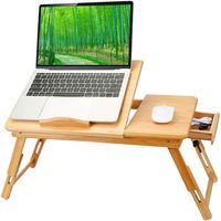 Bambus Laptoptisch Betttablett mit Leseklappe Klapptisch mit Mausablage Höhenverstellbar