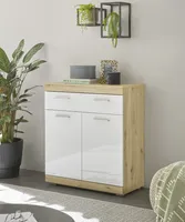 Kommode >Nobe< in Eiche Artisan - 80x91x38cm (BxHxT)