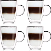 Orion Thermogläser 4 Stück Kaffeegläser Teeglas Kaffeeglas Doppelwandig Gläser