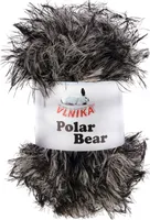 100g Fransenstrickgarn Polar Bear, 100% Polyamid, Farbauswahl, Farbe:schwarz-creme