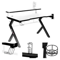 huzaro Hero 5.0 | Gaming Schreibtisch Computertisch Bürotisch | Arbeitszimmer Gamer | Monitorständer Carbon Tischplatte | 120 x 60 | Weiß
