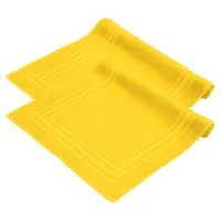 Komfortec Badvorleger Set 2 Teilig, Waschbar Duschmatte & Badteppich, 600 g/m² &100% Baumwolle, Saugfähig & Schnelltrocknend, 50 x 70 cm, Gelb