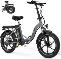 HITWAY E Bike Elektrofahrrad 20" Fat Tire E-Fahrrad klapprad,250W/36V/11,2Ah Akku,Max.Reichweite bis zu 35-90km, Off-Road Mountainbike mit Shimano 7 Gängen,City EBike Herren Damen