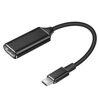 USB-C-Typ-C-Stecker auf HDMI-kompatible Buchse 4K-Konverter-Kabeladapter für HDTV-Projektor Schwarz
