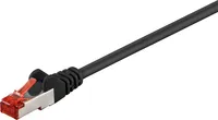 Goobay 95584 Kabel krosowy CAT 6, S/FTP (PiMF), czarny, 1,5 m - LSZH bezhalogenowy, miedź