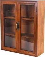 Regale,Schrank,Stauraumschrank Stauraumregal Haushalt Holz Vintage Schaukasten Doppeltür Staubgeschützt Wandregale Badezimmerschranke