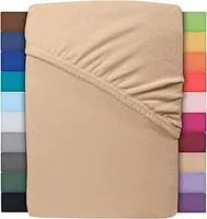 Jersey Spannbettlaken 100% Baumwolle  160 x 200 Spannbetttuch Laken Bettlaken Sand
