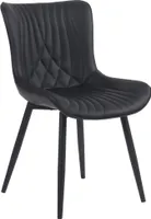 DELUKE® Stuhl KELCE Kunstleder - 80,5x50x62cm, schwarz, Metall Gestell | Stühle Esszimmerstühle Stuhl Esszimmer Esstisch Stühle Küchenstuhl