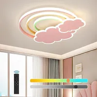 Dimmbare LED-Deckenleuchte für Kinderzimmer mit Fernbedienung, Wolken- und Regenbogen-Nachtlicht für Schlafzimmer, Babyzimmer, Balkon, 3000 K-6000 K.