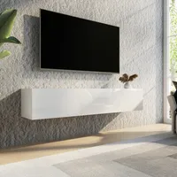 TV Lowboard Hängend stehend Wand Hängeboard Wohnzimmer Wandschrank Fernsehstand Schrank 160cm Möbel Speicherung mit Hochglanz & Holz