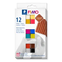 FIMO 8013 C12-2 FIMO EFFECT LEATHER sada modelovacej hmoty, sada 12 ks