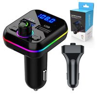 Bluetooth FM Transmitter Auto Radio Adapter mit 2 USB-Ladeanschluss KFZ Musik Player Freisprechen Car Kit unterstütz BT