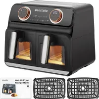 Heißluftfritteuse Samurai 2 Garräume, je 4 l, 2400 W