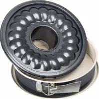 Zenker Springform Ø 26 cm CREME NOIR, Backform mit Flach- und Rohrboden und Auslaufschutz, runde Kuchenform mit keramisch verstärkter Antihaftbeschichtung (Farbe: Crème/Anthrazit)