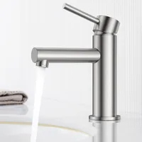 CECIPA Waschtischarmatur, gebürstete Farbe, Badarmatur, Edelstahl-Waschtischarmatur