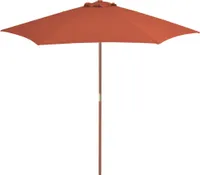 vidaXL Sonnenschirm mit Holz-Mast 270 cm Terrakotta